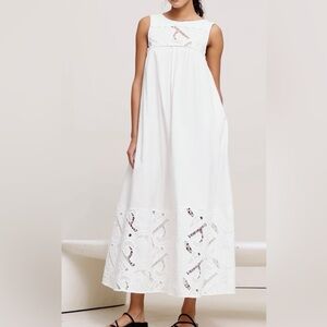 Banana Republic White Emrboidered Maxi Dress